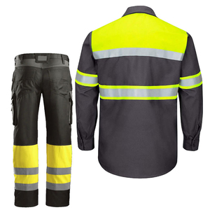 Turn <b>Down</b> Collar Safety Wear 2 Piece Shirt Jackets & Ankle Length <b>Pants</b> Sets Good Quality Most Selling Safety Wear Suit Unisex - Product Image 6