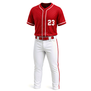 Ensemble de maillot de baseball rose avec numéro 23 imprimé par sublimation, manches courtes, pantalon blanc, unisexe, coupe régulière pour adultes, toutes saisons - Product Image 5