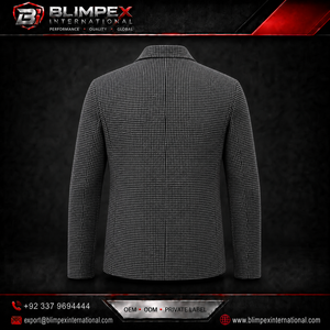เสื้อแจ็คเก็ตผ้าแคนวาสผสมขนสัตว์ย้อมสีคุณภาพสูงแบบลำลอง ปิดซิป ปักโลโก้ได้ เป็นมิตรกับสิ่งแวดล้อม กันลม เหมาะสำหรับธุรกิจและสวมใส่ลำลอง - Product Image 5