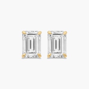925 Sterling Silver Moissanite Diamond <b>Stud</b> Earrings <b>Emerald</b> Cut VVS1 D Color Sparkling Fine Jewelry for Women Men Party Gift - Product Image 3