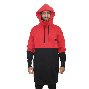 Sudadera con capucha extralarga personalizada para hombre, estilo urbano oversize, con bloques de color, forro polar, cuello alto, para snowboard - Product Image 1