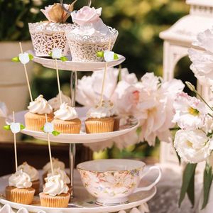 100 Stuzzicadenti Decorativi a Forma di Rosa, Lunghi Stuzzicadenti a Fiore per Antipasti, Bastoncini di Bambù per Feste e Matrimoni - Product Image 2