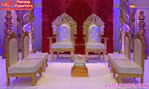 Sillas Mandap de madera Decoración para ceremonia de matrimonio Sillas Mandap de madera Decoración para matrimonio Boda Mandap ChairsUSA - Product Image 5