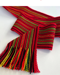 Cinturón Tejido Extra Ancho con Rayas Estilo Cosaco, Cinturón Ucraniano Hecho a Mano, Faja Étnica Colorida Unisex - Product Image 3