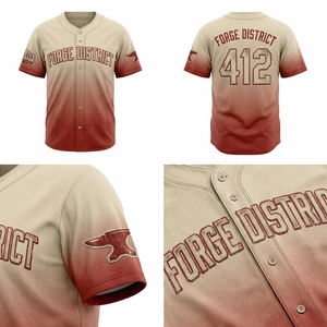 Camiseta de béisbol vintage estilo urbano, degradado, ropa deportiva transpirable, uniforme de equipo, moda USA Europa, MALUZA INDUSTRIES - Product Image 6