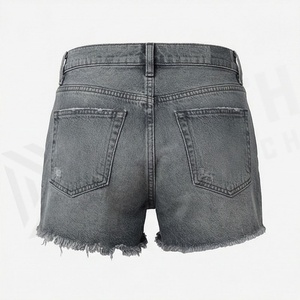 Shorts en jean élégants pour femmes, taille ajustée, déchirés, style estival décontracté, streetwear, couleur personnalisable, tenues chics - Product Image 2