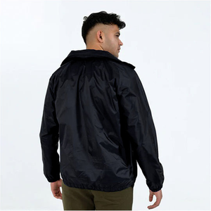 Veste coupe-vent imperméable à fermeture éclair pour homme, sur mesure, grandes tailles, manches longues, à capuche, en polyester - Product Image 4