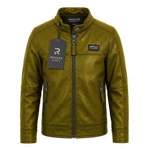Comfortable kids leather jacket featuring warm interior premium craftsmanship timeless design and everyday versatility for child - Product Image 3