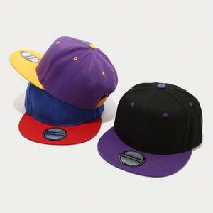 Casquettes Snapback Populaires Bicolores à Visière Plate 6 Panneaux pour Activités Extérieures et Festivals de Musique - Product Image 3