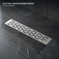 Drain de douche linéaire moderne en acier inoxydable à fentes avec grille amovible pour salle de bain, salle humide, projets de rénovation hôtelière