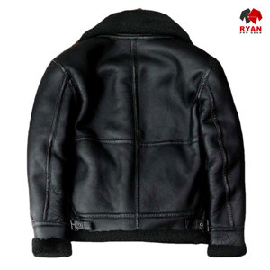 แจ็คเก็ตหนังแท้แบบกำหนดเองสำหรับผู้ชาย ยี่ห้อ Ryan Pro Gear เนื้อผ้านุ่มสบาย ระบายอากาศได้ดี พร้อมโลโก้แบบกำหนดเอง ดีไซน์ OEM - Product Image 2