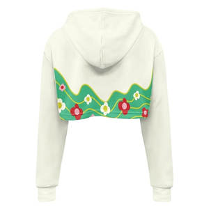 Sudadera crop top con capucha al por mayor para mujer, de manga larga, para entrenamiento, con hombros caídos - Product Image 5
