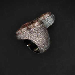 Anillo VVS Moissanite con Incrustaciones de Plata 925, Estilo Hiphop, Personalizable con Nombre, Joyería Fina para Hombre - Product Image 1