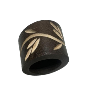 Bold Engraved <b>Wooden</b> <b>Napkin</b> <b>Rings</b> Round Grooved Holders for Stylish Table Settings for Farmhouse Dining Weddings and Parties - Product Image 1