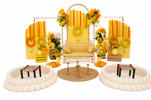 ชุดธีมกลางแจ้งแบบสร้างสรรค์พิธี haldi urlis กลางแจ้งแบบดั้งเดิมพิธี haldi แบบ urli ในร่มงานแต่งงานพิธี haldi การตั้งค่า urli - Product Image 4