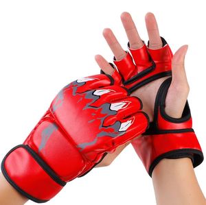 Guantes de Boxeo de Cuero de Medio Dedo para Niños y Adultos, 8oz, Profesionales, para Entrenamiento de Sanda y Sacos de Boxeo - Product Image 3