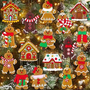 Set di 16 Decorazioni Natalizie a Forma di Omino di Pan di Zenzero, Ornamenti Festivi per Albero di Natale e Casa - Product Image 1