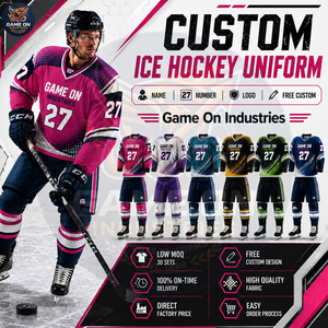 Quick Dry Team Wear Private Lable Lightweight Durable OEM ODM Breathable Long Sleeve Custom Sublimated Ice Hockey Uniform Sets - Product Image 4