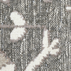 Tapis de sol personnalisé gris ivoire en laine, antidérapant, écologique, à tissage plat avec fines rayures horizontales pour salons d'hôtels et de villas - Product Image 3