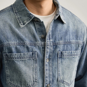 Anti Wrinkle Breathable High Quality <b>Men</b> <b>Denim</b> <b>Jacket</b> Loose Fit Crew Neck Plus Sized Hot Sale Premium Quality <b>Men</b> <b>Denim</b> <b>Jacket</b> - Product Image 4