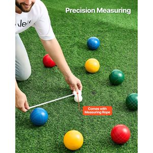 Set di Bocce da 100mm con 8 Palline in Resina (Rosso/Verde/Blu/Giallo), 1 Pallino, Borsa per il Trasporto e Corda di Misurazione - Gioco da Esterno - Product Image 5