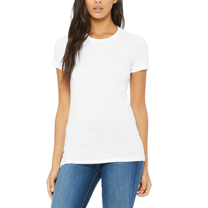 Camiseta de manga corta con cuello en V para mujer, de alta calidad, transpirable, holgada, 100% algodón. - Product Image 1