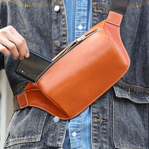 Pochette de ceinture en cuir véritable durable avec ajustement réglable à la taille, plusieurs compartiments de rangement et fermeture éclair sécurisée pour un usage quotidien - Product Image 6