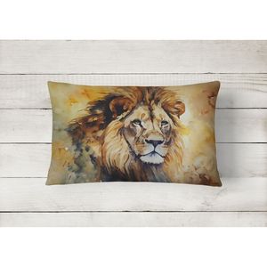 Nueva Almohada Decorativa Lavable con Diseño de León en Acuarela, 12Hx16W, para Interiores, Sofá, Cama y Exteriores, para Tapices - Product Image 2