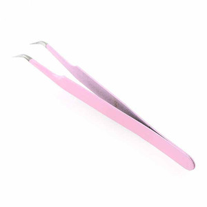 Nouvelles pinces à cils et sourcils en acier inoxydable violet, droites et courbées, outil de maquillage professionnel durable - Product Image 5