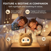 CH-M913 Haut-parleur en peluche, mini haut-parleur de bureau sans fil avec éclairage RGB dynamique LCD Demon Eye, assistant vocal IA, son surround HiFi