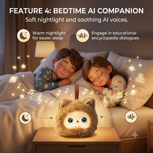 CH-M913 Haut-parleur en peluche, mini haut-parleur de bureau sans fil avec éclairage RGB dynamique LCD Demon Eye, assistant <span class=keywords><strong>vocal</strong></span> IA, son surround HiFi - Product Image 5