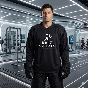 Maillot de hockey vierge pour hommes - Personnalisable pour équipe - 100 % polyester - Séchage rapide - Anti-bactérien - Écologique - Product Image 1