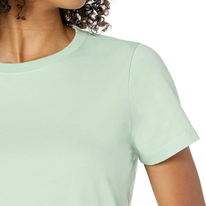 T-shirt court personnalisé pour femme, 100% coton respirant, haute qualité, col rond, tricoté - Product Image 5