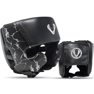 Black Thunder Boxing <b>Head</b> Guard Leather MMA Muay Thai Sparring Protective Headgear <b>Training</b> Helmet - Product Image 1