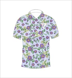 Mens Light Floral Print Polo Shirt Custom Sublimation Short Sleeve Summer Casual Breathable Lightweight Golf Shirt - Product Image 4