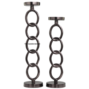 Ensemble de 2 chandeliers en fer noir antique, porte-bougies de table pour toutes les occasions, meilleur prix - Product Image 1