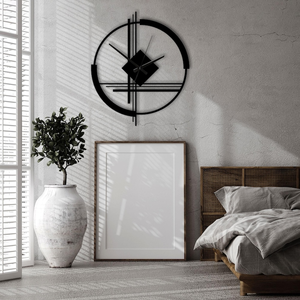 Modern Metal <b>Wall</b> <b>Clock</b> Geometric Circular Design Contemporary Abstract Timepiece Decorative Living Room Interior <b>Wall</b> <b>Decor</b> - Product Image 4