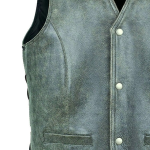 Custom Design Reversible Leather <b>Men's</b> Winter <b>Vest</b> Custom Color Waterproof Windproof Breathable Multi-pockets Sleeveless OEM - Product Image 5