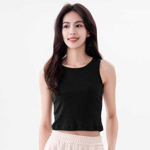 Women Combed Cotton Tank <b>Tops</b> Casual Crop <b>Top</b> With Long Sleeves Comfortable Workout Running <b>Top</b> for Girls Printed Design - Product Image 1