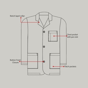 Blouse médicale pour femmes, marque privée OEM, 220 GSM, sergé de coton, blouse de laboratoire, uniforme d'hôpital, fournisseur d'usine - Product Image 5