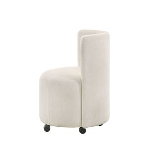 Blayde <b>White</b> Chenille Swivel Side <b>Chair</b> Set of 2 for <b>Dining</b> Room - Product Image 4