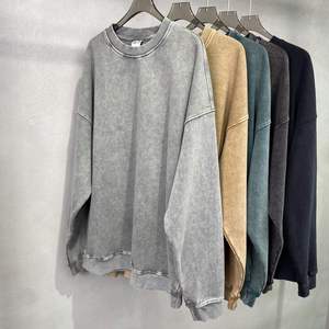 Sweat-shirt vintage délavé à l'acide pour homme, 420g, molleton lourd 100% coton, col rond, pull personnalisé à épaules tombantes - Product Image 2