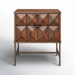 Table de chevet moderne et contemporaine en noyer foncé finition antique. Table de chevet durable pour la maison, la chambre, l'appartement, l'hôtel. - Product Image 1