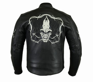 Blouson de moto en cuir Skull Racing coupe-vent respirant imperméable grande taille unisexe été hiver personnalisable - Product Image 2
