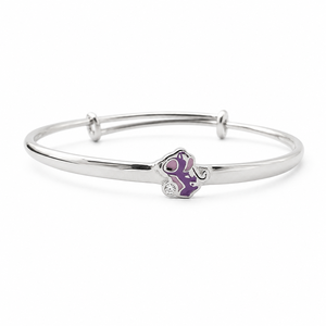 925 Sterling Silver Pink Cat Enamel Kids <b>Bangle</b> Bracelet <b>Set</b> High Polish Cartoon Animal Design for Girls Daily Wear Party Gift J - Product Image 4