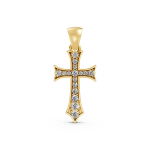 Colgante de Cruz con Diamante Cultivado en Laboratorio de 14 Quilates, 0.21 CT, Collar con Amuleto Religioso, Oro Amarillo, Blanco y Rosa, Joyería Fina de Lujo para Mujer - Product Image 5