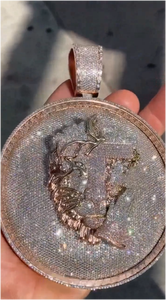 Joyería de Moda Personalizable, Colgante de Letra con Incrustaciones de Moissanita, Chapado en Oro de 14K sobre Plata de Ley, Estilo Hip Hop para Hombre, Certificado GRA - Product Image 4