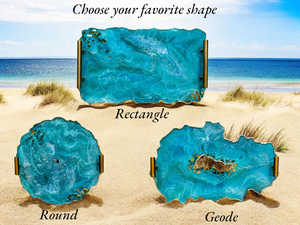 Modern Luxury Handmade <b>Epoxy</b> Resin Tray Non-Toxic and BPA-Free for Home Bar Dining <b>Table</b> <b>Coffee</b> <b>Table</b> Decoration - Product Image 5