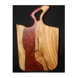 Planche à découper contemporaine en résine époxy et bois pour couper fruits, légumes, viande – Planche artistique en résine pour la cuisine - Product Image 1