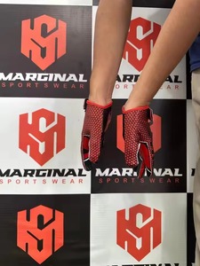 2026 New Arrival Custom Design Grip Full Finger <b>Hook</b> Loop Closure Adults Kids High Quality American Football Receiver Gloves - Product Image 4